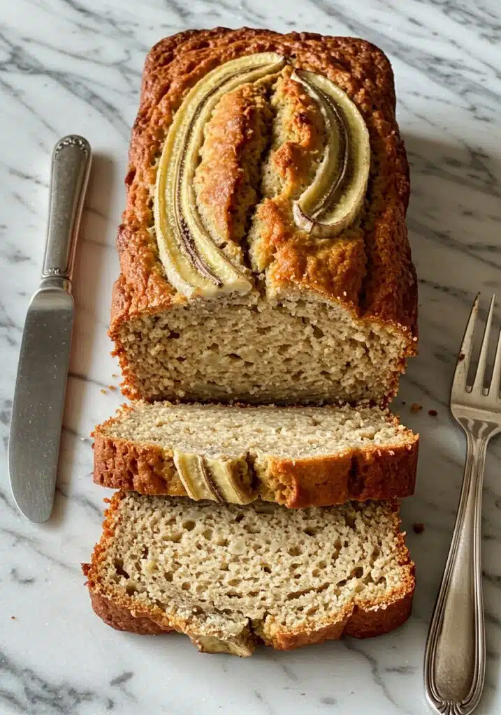 A fresh loaf of cottage cheese banana bread made with oat flour (2)