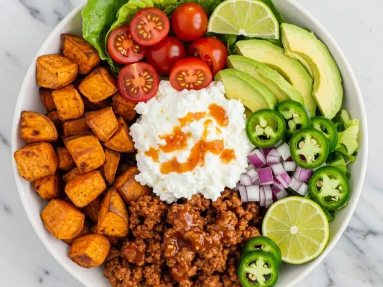 image of a Sweet Potato Taco Meat Cottage Cheese Bowl fi