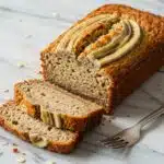 loaf of cottage cheese banana bread made with oat flour