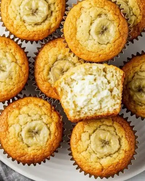 freshly baked cottage cheese banana muffins