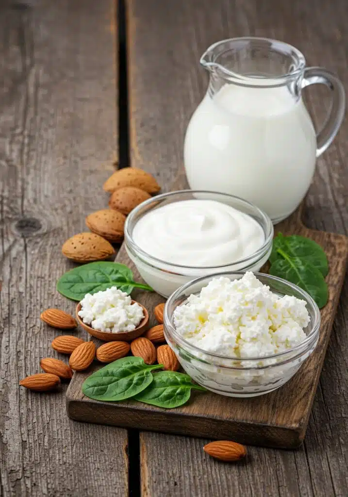 two small glass bowls one filled with cottage cheese vs Greek yogurt