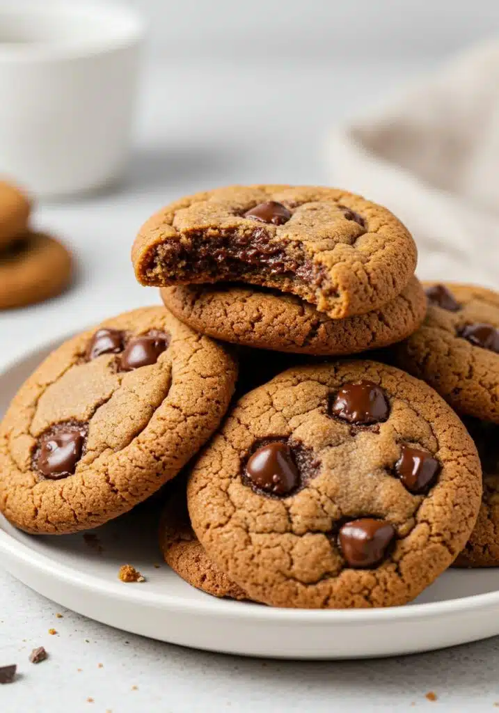 Close-up of stacked Air Fryer Protein Cookie Dough