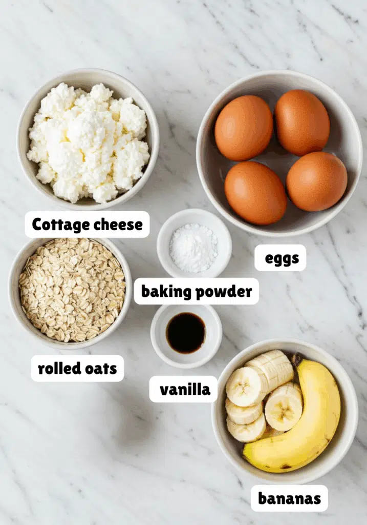 ingredients for Protein Pancakes with Cottage Cheese