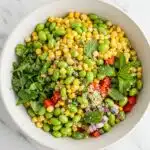 High-protein corn salad with edamame
