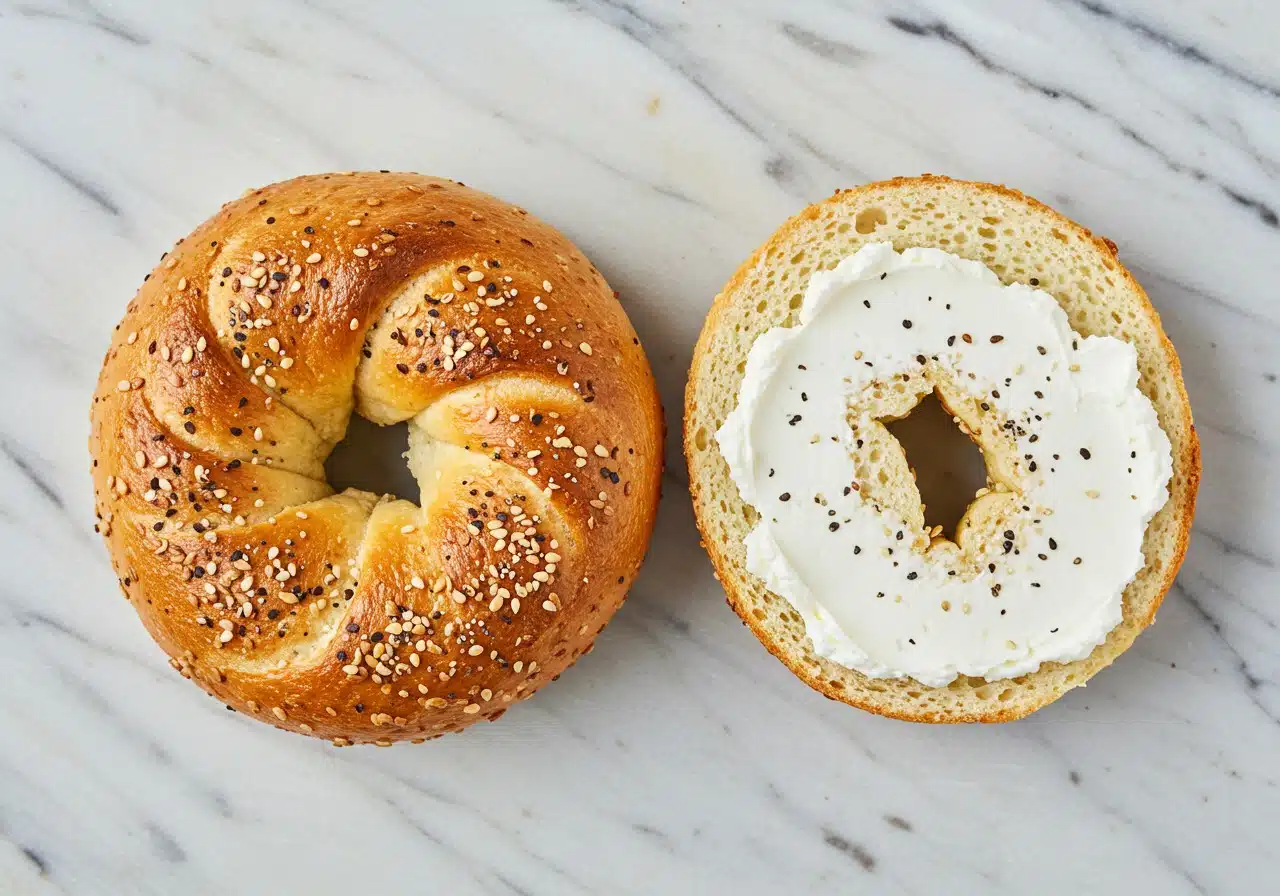 bagel made with cottage cheese and self-rising flour