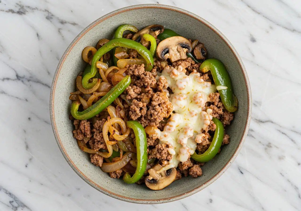 Philly cheesesteak bowl recipe