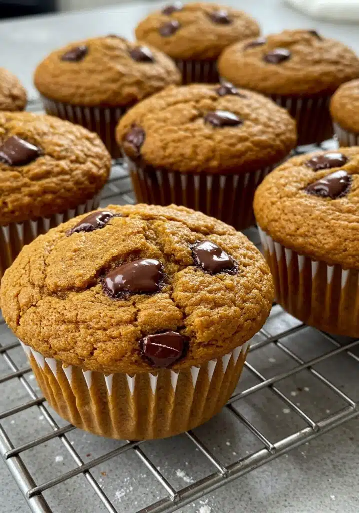 Golden brown muffins cooling on a wire rack 1