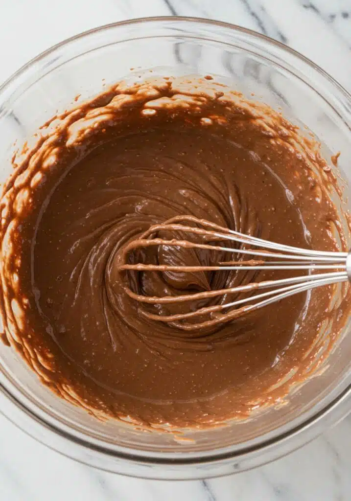 Smooth Chocolate Pudding Mixture in the Bowl