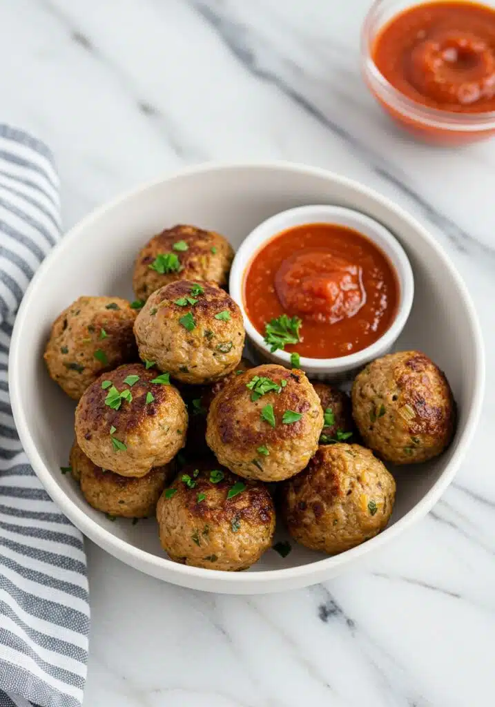 Juicy Air Fryer Turkey Meatballs (High-Protein