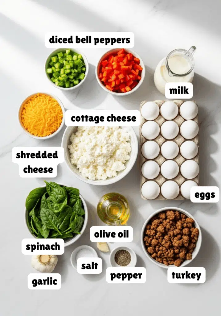 Ingredients You’ll Need for the Cottage Cheese Egg Bake