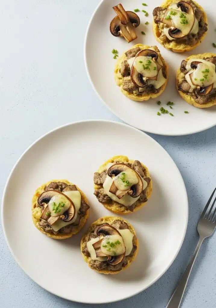 different variation of cottage cheese egg bites spinach & feta, mushroom